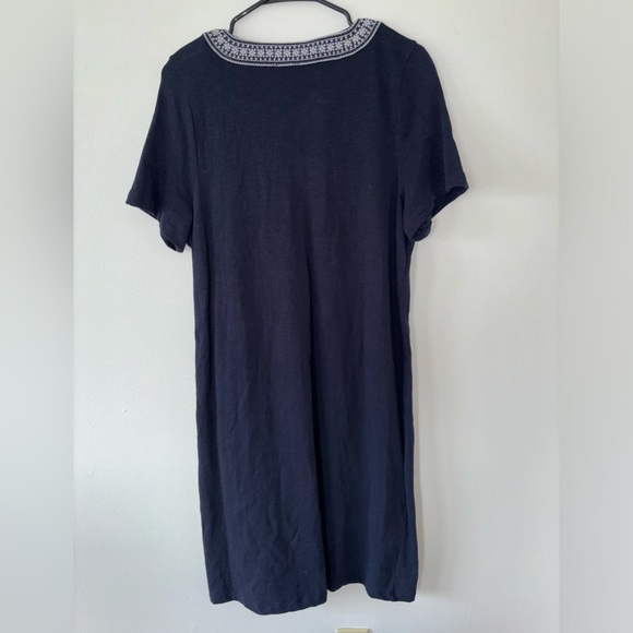 Talbots Navy Blue Midi Dress with White Embroidery - Picture 4 of 8